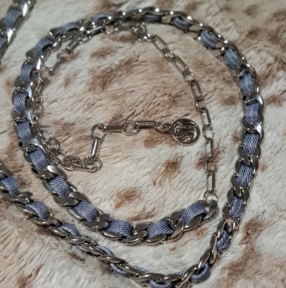 Steve Madden L/XL Denim Chain Link Belt - Picture 1 of 8